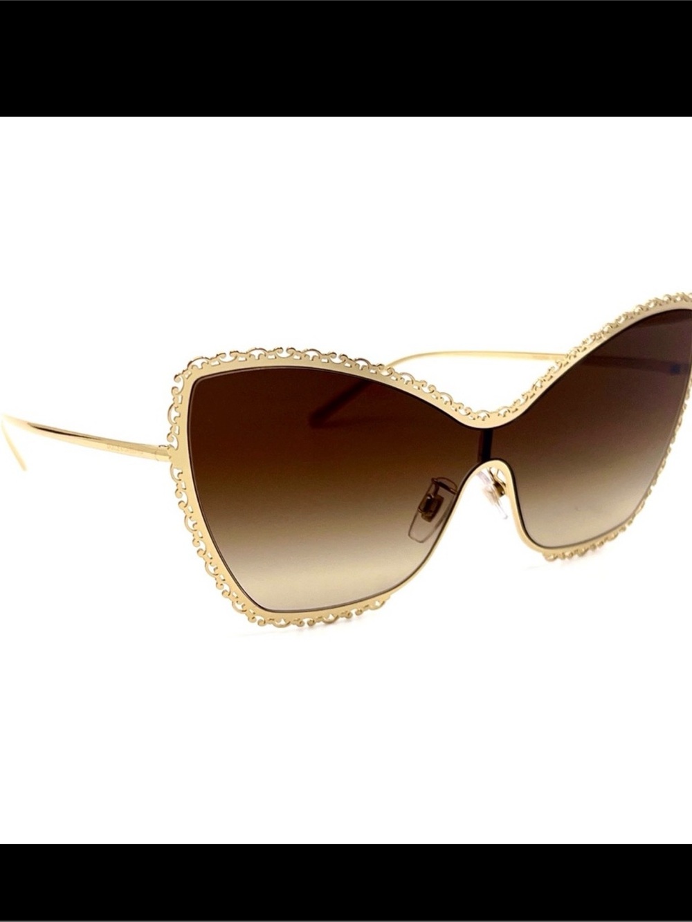 Dolce & Gabbana Gold Frame Brown Gradient Cat Eye Sunglasses
